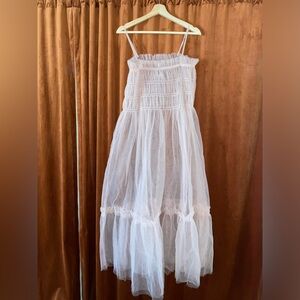 Anthropologie pink organza dress ballerina style size M. Excellent condition.